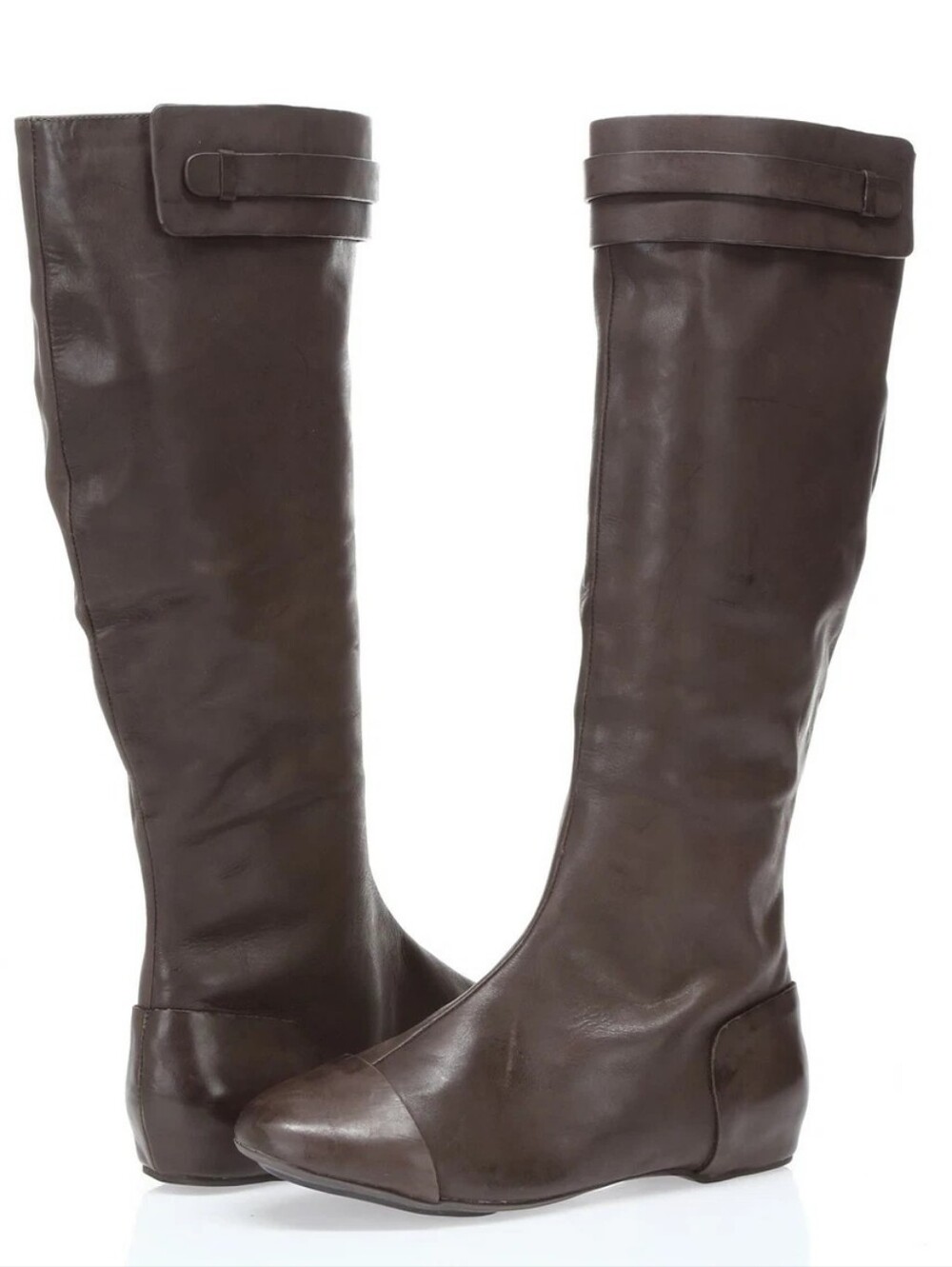 Max Studio "Draping" Knee-High Boots in brown leather 6